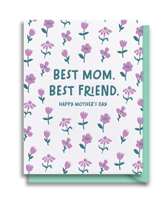 Gus and Ruby Letterpress - GR GRGCMD0005 - Best Mom, Best Friend. Mother's Day Card