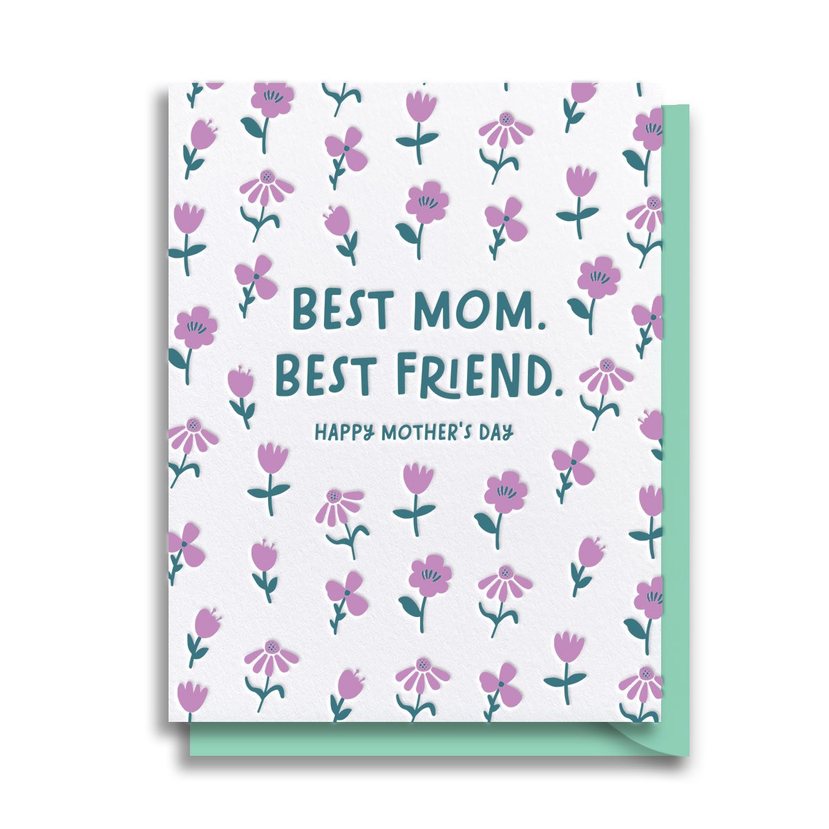 Gus and Ruby Letterpress - GR GRGCMD0005 - Best Mom, Best Friend. Mother's Day Card