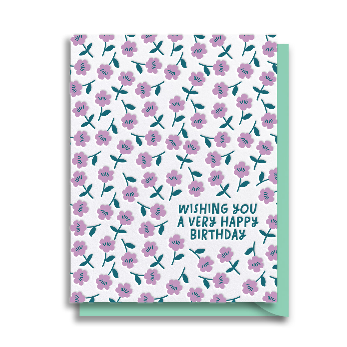 Gus and Ruby Letterpress - GR GRGCBI0009 - Very Happy Birthday Floral Card