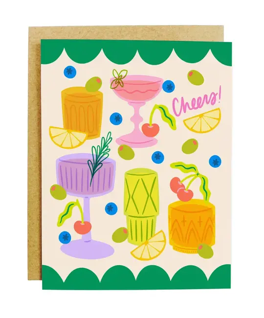KANDS.CO - KA KAGCCO0001- Cheers Vintage Cocktails Congratulations Card