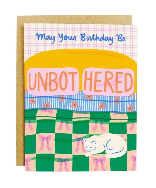 KANDS.CO - KA KAGCBI0005 - Cat on Bed Unbothered Birthday Card
