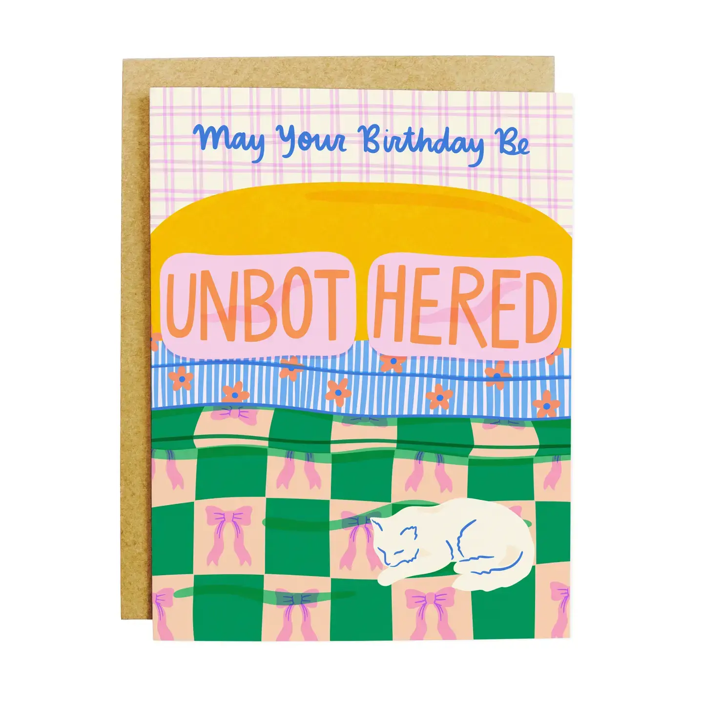 KANDS.CO - KA KAGCBI0005 - Cat on Bed Unbothered Birthday Card