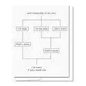 Quick Brown Fox Letterpress - QBF QBFGCFR0002 - Checking in Flow Chart Friendship Card