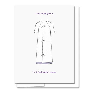 Quick Brown Fox Letterpress - QBF QBFGCGW0001 - Rock That Gown Get Well Card