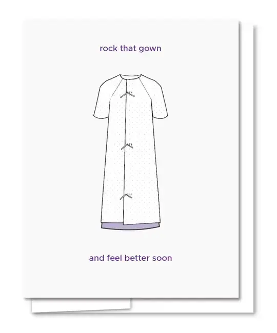 Quick Brown Fox Letterpress - QBF QBFGCGW0001 - Rock That Gown Get Well Card