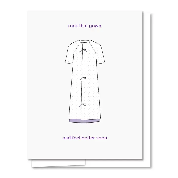 Quick Brown Fox Letterpress - QBF QBFGCGW0001 - Rock That Gown Get Well Card