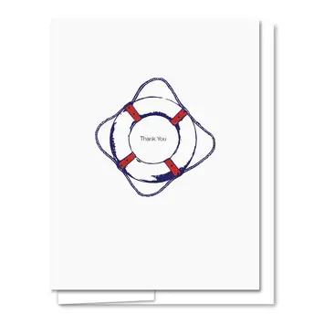 Quick Brown Fox Letterpress - QBF QBFGCTY0003 - Life Saver Thank You Card