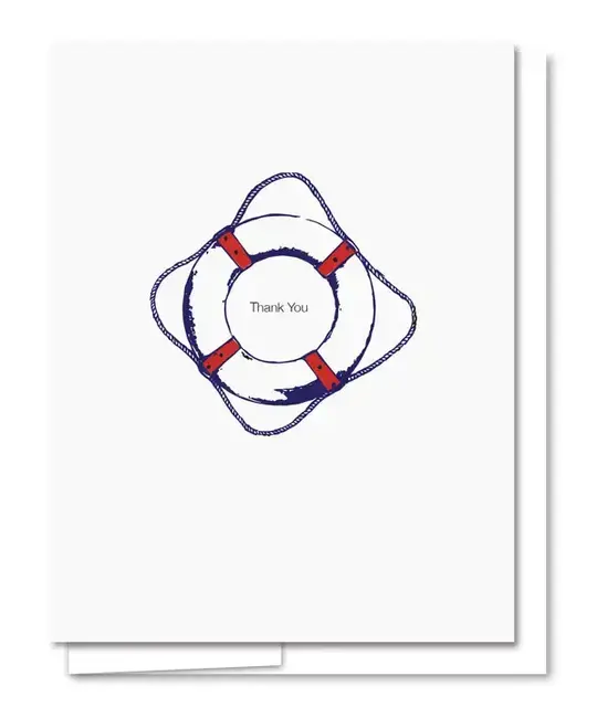 Quick Brown Fox Letterpress - QBF QBFGCTY0003 - Life Saver Thank You Card