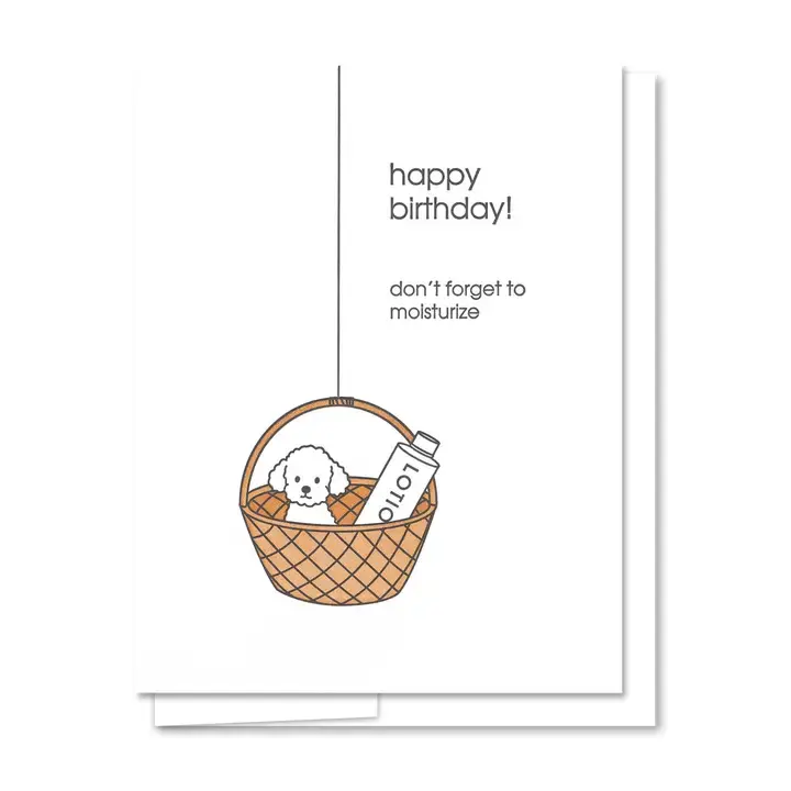 Quick Brown Fox Letterpress - QBF QBFGCBI0006 - Lotion in the Basket Birthday Card