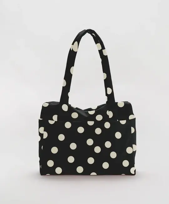Baggu - BA BA BAG - Small Cloud Carry-On Bag, Black and Cream Polka Dot