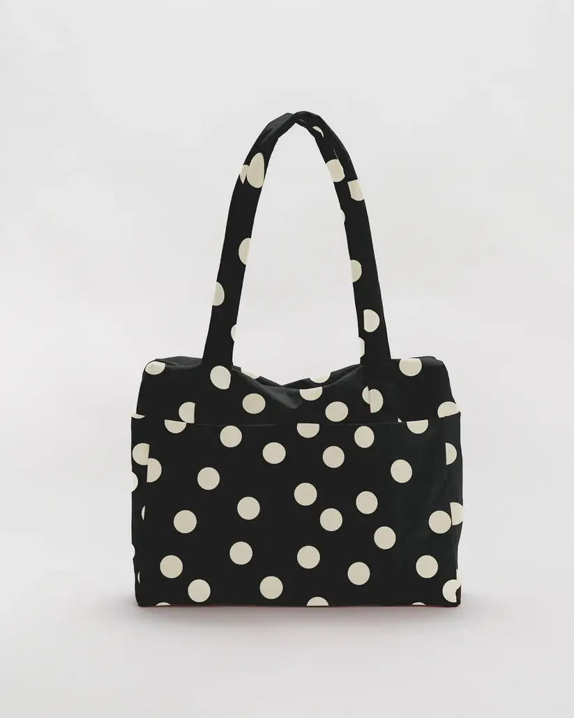 Baggu - BA BA BAG - Small Cloud Carry-On Bag, Black and Cream Polka Dot