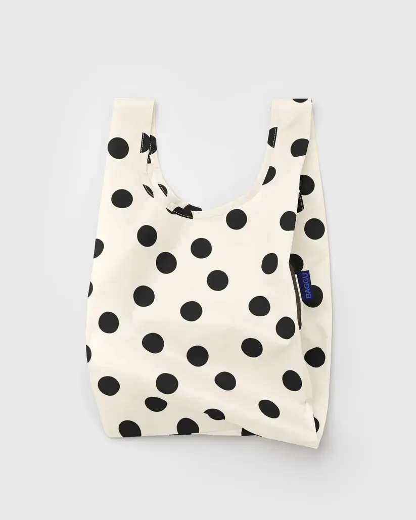 Baggu - BA BA BAG - Baby Baggu Cream and Black Polka Dot Reusable Bag
