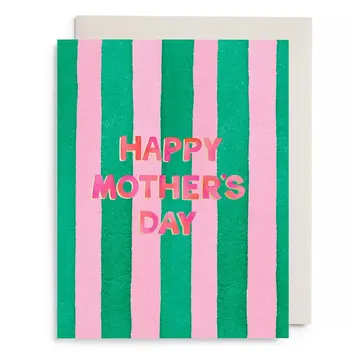 E. Frances Paper Studio - EF EFGCMD0039 - Pink and Green Striped Mother's Day Card