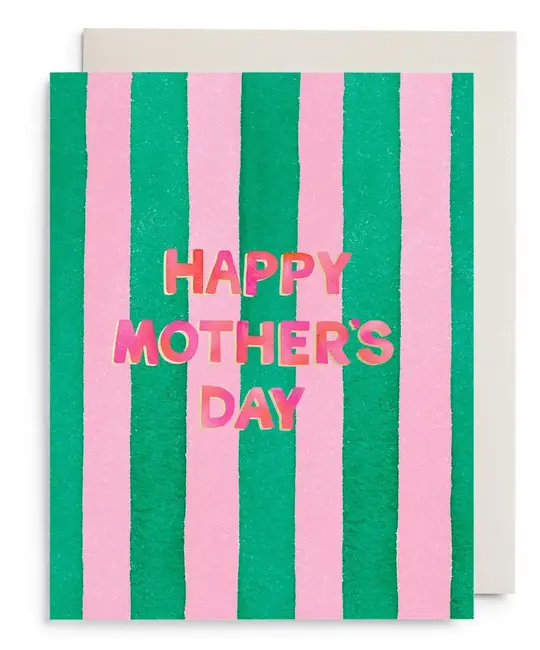 E. Frances Paper Studio - EF EFGCMD0039 - Pink and Green Striped Mother's Day Card