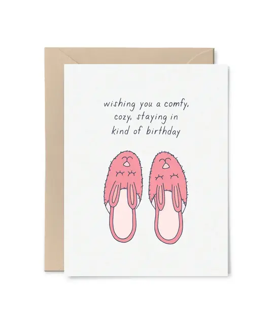 Tiny Hooray - TIH (formerly Little Goat, LG) TIHGCBI - Comfy Cozy Slipper Birthday Card