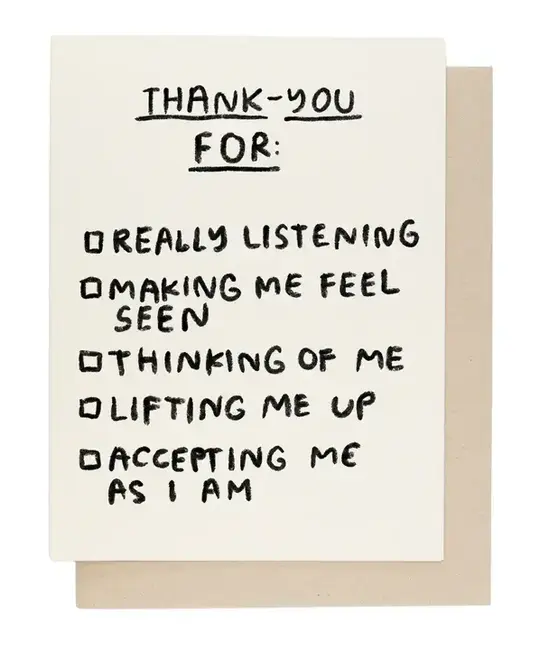 People I've Loved - PIL PILGCTY0007 -  Thank You Checklist Card