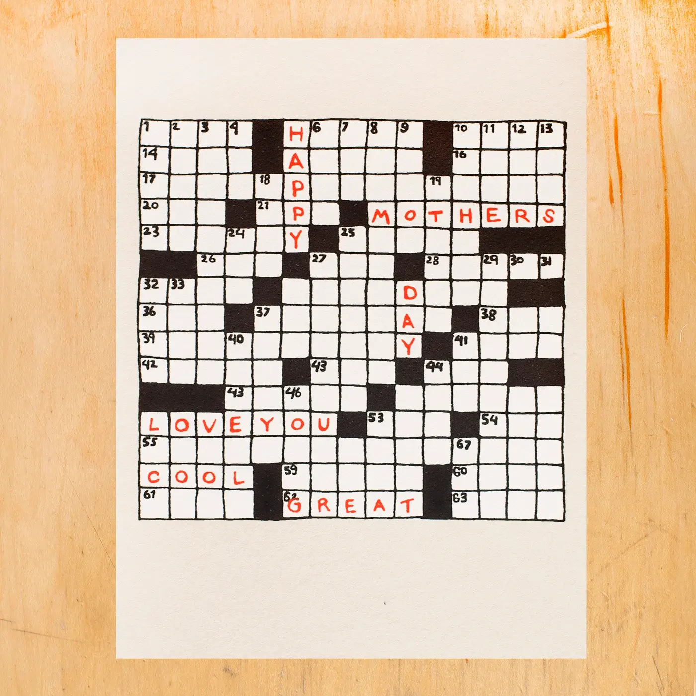 Gold Teeth Brooklyn - GTB GTBGCMD - Crossword Puzzle Mother's Day Card