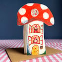 LASGCBL0004 - Toadstool Mushroom House Die-Cut Blank Card