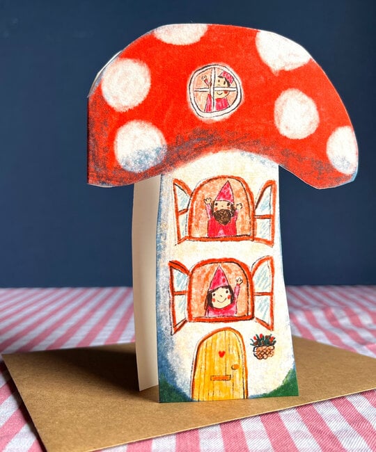 LASGCBL0004 - Toadstool Mushroom House Die-Cut Blank Card