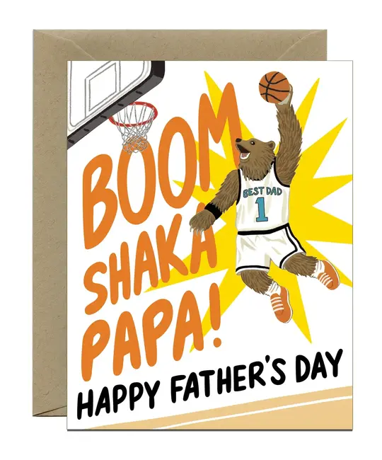 Yeppie Paper - YP YPGCFD0006 - Slam Dunk Basketball Bear Father's Day Card