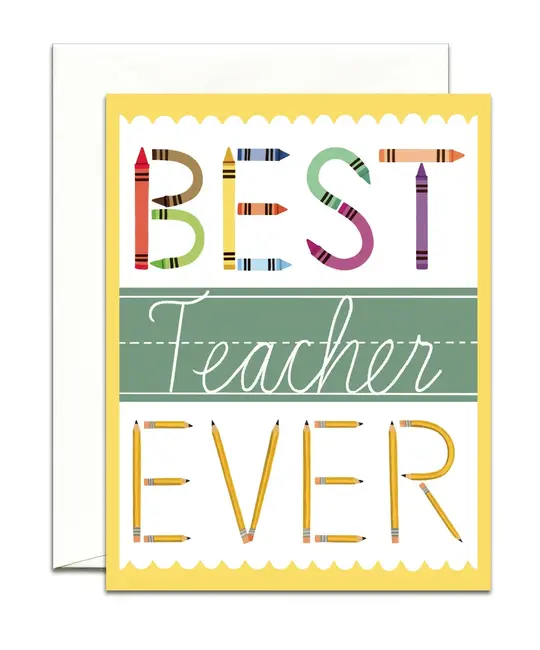 Yeppie Paper - YP YPGCMI0004 - School Supplies Chalkboard Teacher Card