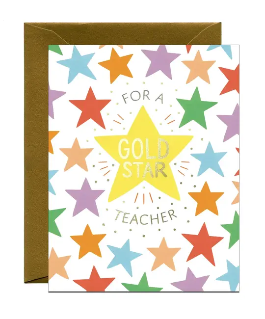 Yeppie Paper - YP YPGCMI0002 - Gold Star Teacher Appreciation Card