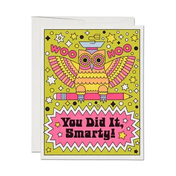 Red Cap Cards - RCC RCCGCGR0006 - Woo Hoo Smarty Owl Graduation Card