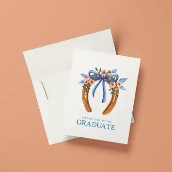 Antiquaria - AN ANGCGR0008 - Best of Luck Horseshoe Graduation Card
