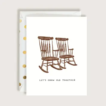 The First Snow - FIS FISGCLO0011 - Rocking Chairs Grow Old Together Love Card