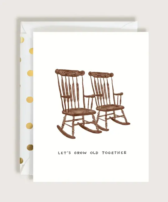 The First Snow - FIS FISGCLO0011 - Rocking Chairs Grow Old Together Love Card