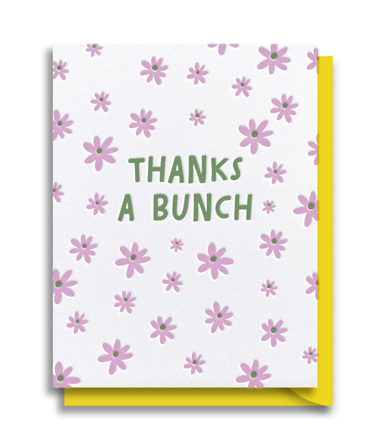 Gus and Ruby Letterpress - GR GRGCTY0010 - Thanks a Bunch Flower Card