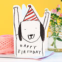 LASGCBI0003 - Dog in Hat Die-Cut Birthday Card
