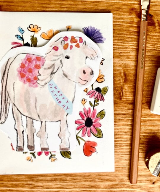 LASGCBI0009 - Pony Die-Cut Birthday Card