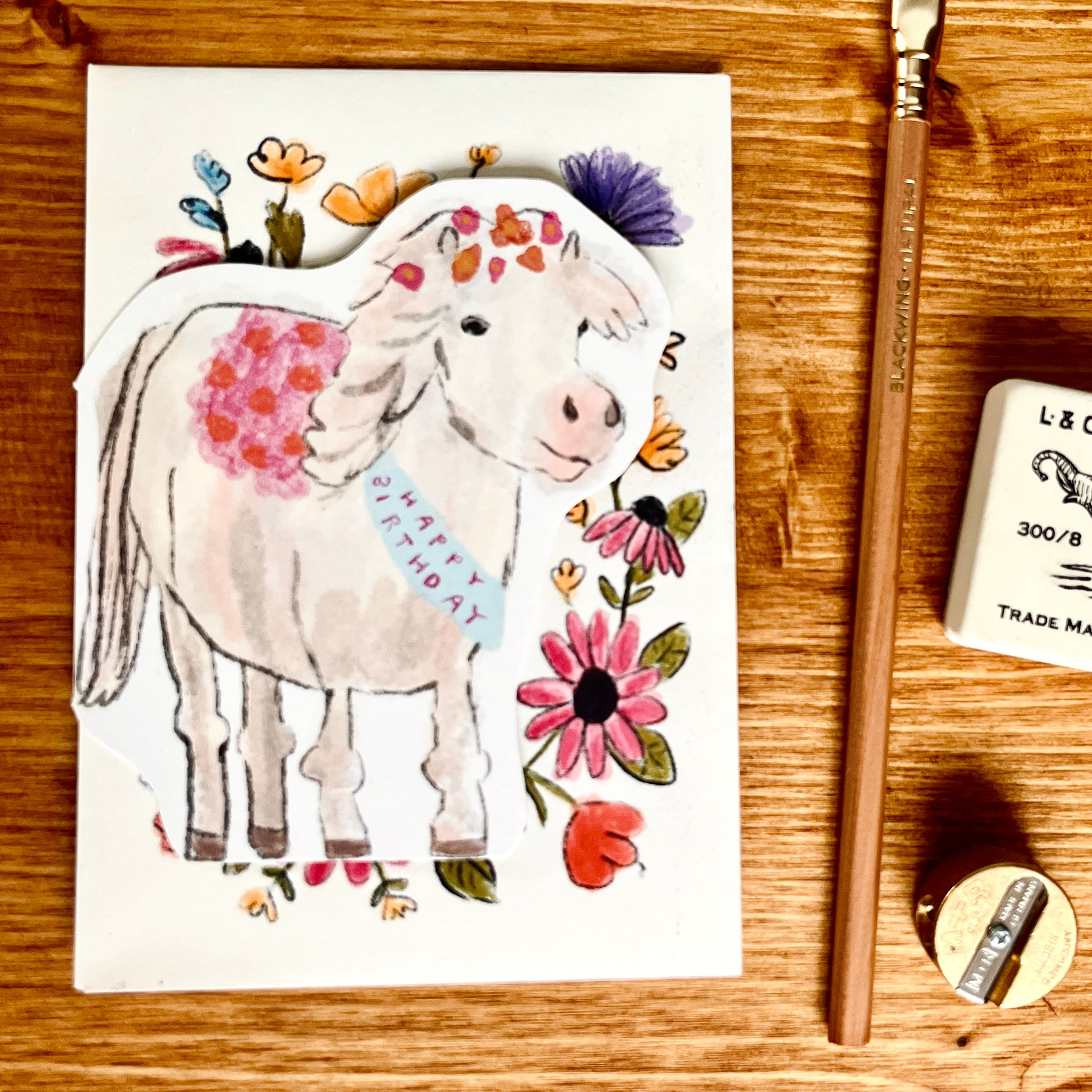 LASGCBI0009 - Pony Die-Cut Birthday Card