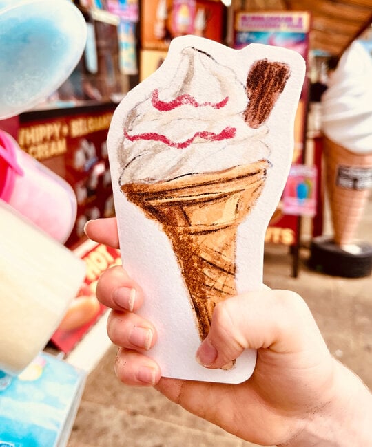 LASGCBL0003 - Ice Cream Cone Die-Cut Blank Card