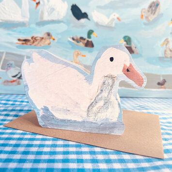 LASGCBL0002 - Swimming Duck Die-Cut Blank Card
