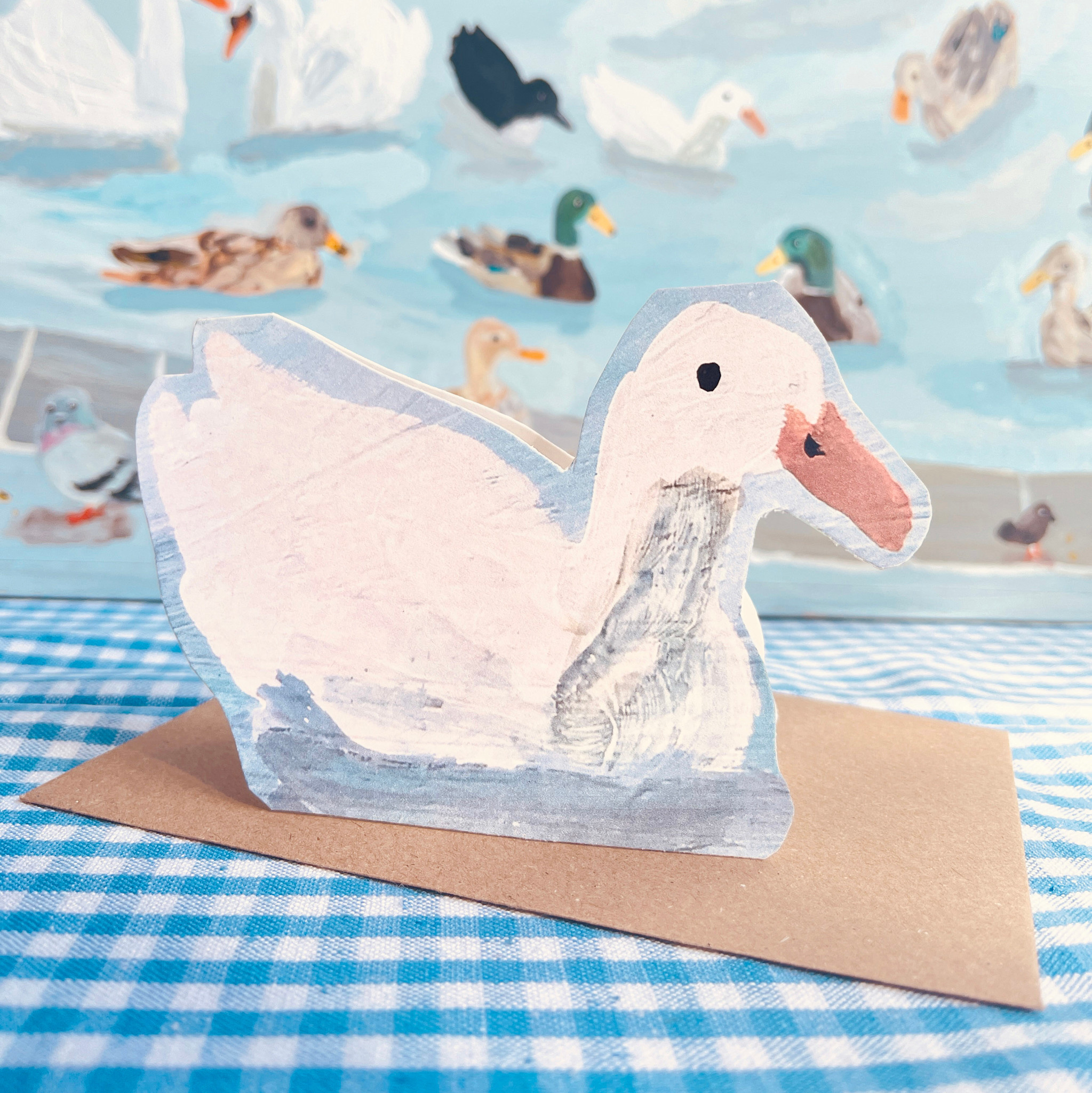 LASGCBL0002 - Swimming Duck Die-Cut Blank Card