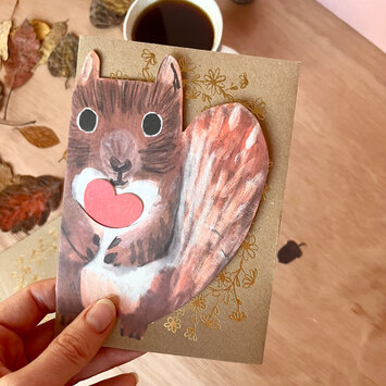 LASGCLO0001 - Squirrel Die-Cut Card
