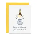 Tiny Hooray - TIH (formerly Little Goat, LG) TIHGCBI0041 - Favorite Clown Conehead Ice Cream Sundae Birthday Card