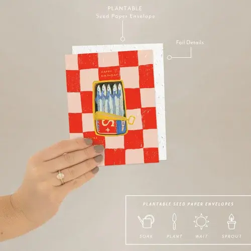 Seedlings - SED SEDGCBI0072 - Well Preserved Tinned Fish Sardines Birthday Card