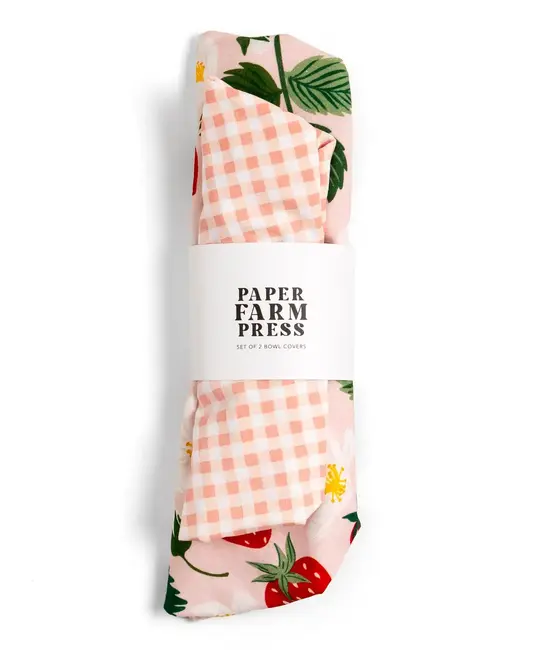 Paper Farm Press - PFP PFP HGKL - Strawberry Patch Reusable Fabric Bowl Cover Set of 2