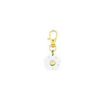 Glad & Young Studio - GYS GYS ACKC - Flower Leather Bag Charm Key Chain, White