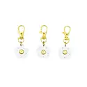 Glad & Young Studio - GYS GYS ACKC - Flower Leather Bag Charm Key Chain, White