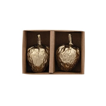 Creative Co-Op - CCO CCO HG - Gold Finished Strawberry Shaped Salt & Pepper Shaker Set of 2