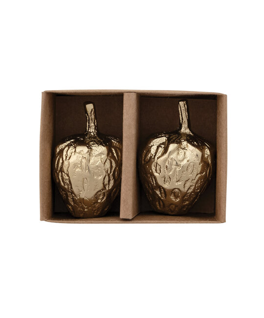 Creative Co-Op - CCO CCO HG - Gold Finished Strawberry Shaped Salt & Pepper Shaker Set of 2