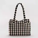 Baggu - BA BA BAG - Small Cloud Carry-On Bag, Blurred Gingham Brown
