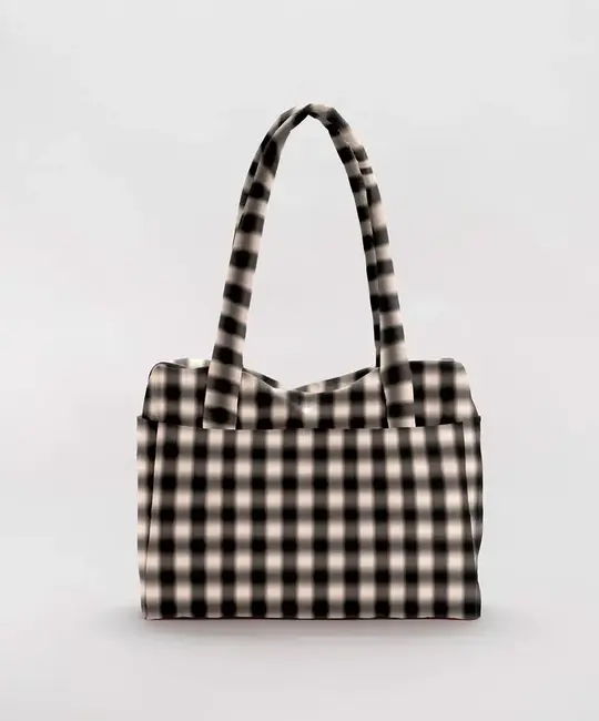 Baggu - BA BA BAG - Small Cloud Carry-On Bag, Blurred Gingham Brown