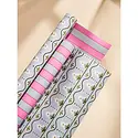 One & Only Paper - OAO OAO WPRO - Daisy and Pink Dusty Blue Stripe Double Sided Wrap Roll (3 Sheets)