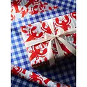 One & Only Paper - OAO OAO WPRO - Lobster and Blue Gingham Double Sided Wrap Roll (3 Sheets)