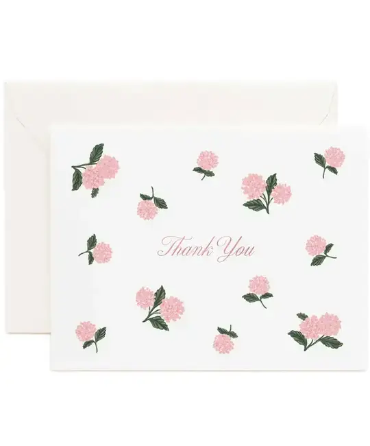 Rifle Paper Co - RP RP NSTY - Pink Hydrangea Thank You Boxed Note Set of 8